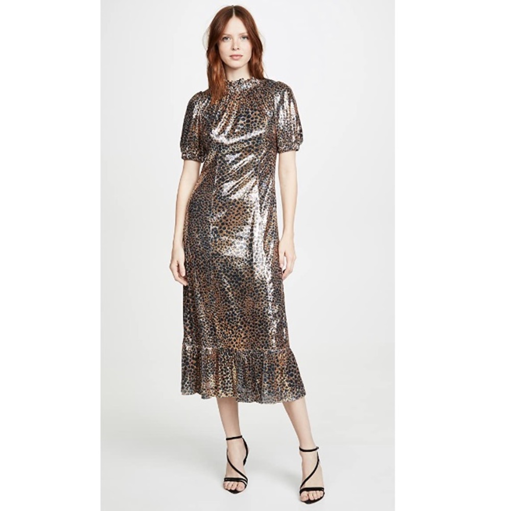 Sea New York NWT 🖤✨ gold sequin cheetah dress 🐆